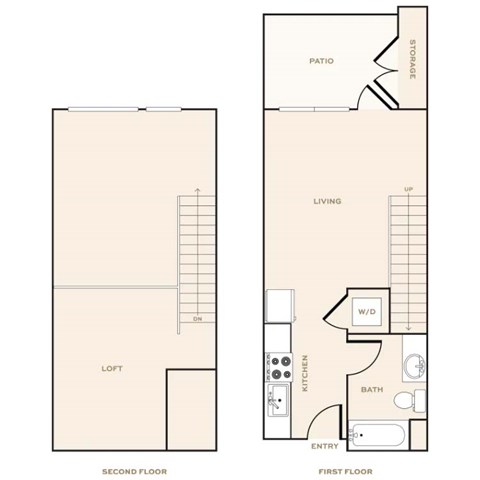 Floor plan for studio, 1 bath, 601 sqft